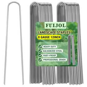 Staples-12-8 Fuijol 8 Gauge Landscape Staples 12 Inch 15 25 50 100 Pack 12inch Silver Staples-12-8 Fuijol 8 Gauge Landscape Staples 12 Inch 15 25 50 100 Pack 12inch Silver