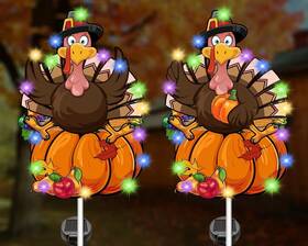 Futbu 663251446869 Thanksgiving Decorations Outdoor Solar Turkey