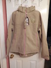 Garden Girl Usa Adult Soft Shell Jacket Med Roses Tan Nwt 7340054001220