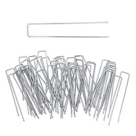 Garden Landscape Staples Heavy Duty Galvanized Stakes 6 Inch 50 Pack
