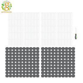 Gardeneeds 2130755 200 Pcs Plastic Fixing Gasket 6 Inch Garden Landscape Staples With Pick Hook