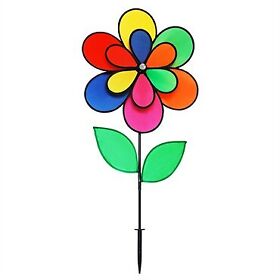 Gsa29 Gardener Select 18 X 28 In. 12 Petal Pinwheel And Leaves Multicolor