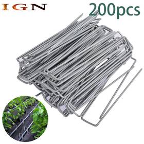 Ign1240636 Genrics 200 Pack 6 Inch Garden Stakes Landscape Staples Galvanized Sod 11 Gauge