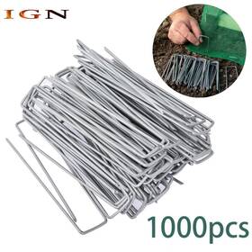 Ign1240808 Genrics 1000 Pack Landscape Staples Garden Stakes Galvanized Sod 11 Gauge 6 Inch
