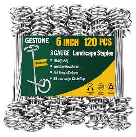 Gs01-4m-120p Gestone 120 Pcs Landscape Fabric Staples Pins Thickened 8 4mm-120pcs Silvery