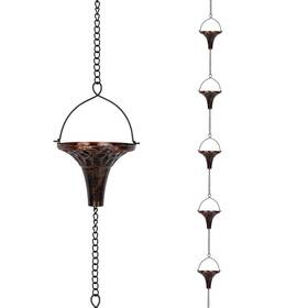 B0cqsft132 Giole 9.7ft Outdoor Rain Chain With 10 Funnel Shaped Cups Adjustable B0cqsft132 Giole 9.7ft Outdoor Rain Chain With 10 Funnel Shaped Cups Adjustable
