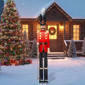 Mel-glikceil-1891 Glikceil 39ftft Outdoor Christmas Nutcracker Yard Sign Decor Large Metal Colorful