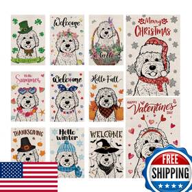 B0d9n67qy7 Gpghe Seasonal Garden Flags Golden Doodle Double Sided Set Of 11 Holiday Farmhou