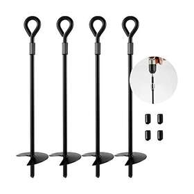 Gb-6874d Gray Bunny 15 Inch Ground Anchors Screw In - Spiral 4-pack Augers Black Gb-6874d Gray Bunny 15 Inch Ground Anchors Screw In - Spiral 4-pack Augers Black