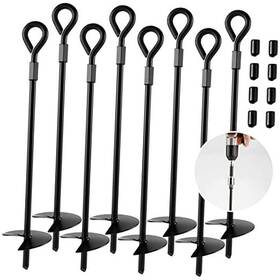 Gb-6874d8 Graybunny Shed Anchor Kit 8 Pk 15 Inch - Earth Anchors Easy To Use With Drill Trampoline