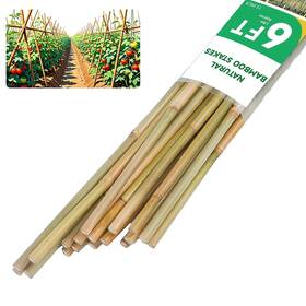 B0ffmwhktk Groovboo 6ft Natural Bamboo Plant Stakes For Tomatoes Beans Flowers Potted Climbing P