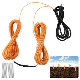 1ghh-soil118 Haopengyou 118ft Soil Heating Cable With Thermostat Rubber Heated Warming 118 Ft