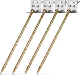 A236 Hevidubana Ground Anchors 16 Inch Large Nail Rebar Stakes With Brackets Set Of 4