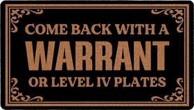 B0ddy9czdp Heyaobaihuo Funny Welcome Coir Doormat - Warrant Level Iv Plates Dust Water