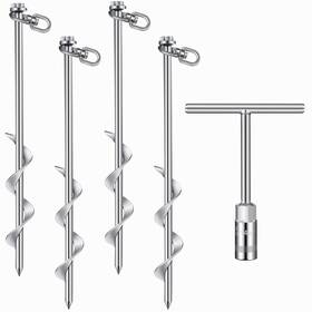 Stakes-dsi592002 Hiboom Ground Anchor Screw Heavy Duty Earth Anchors Tent Stakes For High Wind
