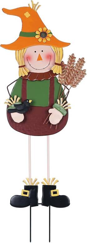 Hgmd-2017 Hogardeck Fall Decorations For Home Outdoor 36 Inch Metal Scarecrow Colorful-02