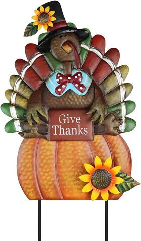 Hgmd-2098 Hogardeck Fall Decorations For Home Outdoor Metal Turkey Decorative Rgb