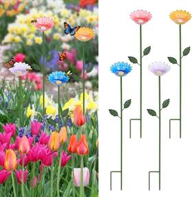 Hgmd-2202 Hogardeck Garden Decor For Outside 4 Pcs 25.8 Inch Blue Yellow Pink White