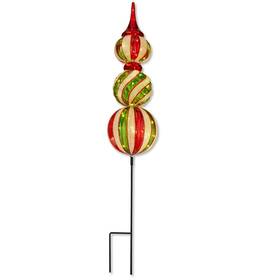 Holiday Time 764878205485 Red And Green Battery Operated Led Lighted Finial Christmas Lawn