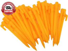 Honbay 40pcs 5.7inch Yellow Plastic Garden Stakes Tent Pegs