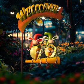 Lh0101052524 Hongland Outdoor Decor Solar Lights Hanging Gnomes Swing Rabbit Lh0101052524 Hongland Outdoor Decor Solar Lights Hanging Gnomes Swing Rabbit