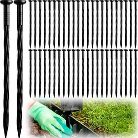 Honoson-edging-s00287 Honoson 200 Pack Landscaping Spikes Anchoring Spike Plastic 8 Inch Black
