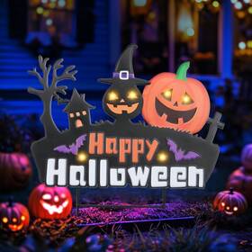 Hpc Dec R Our Happy Place 667619596579 Decor 3pcs Gnome Halloween Decorations Outdoor White Metal