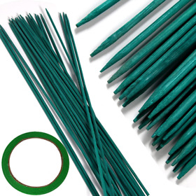 Huobaopao 50 Pcs 18inch Wood Plant Stakes Garden Tomato Sticks Support