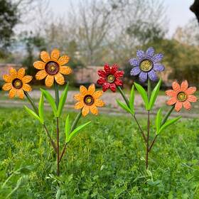 Huthdak Metal-flower-h222 Metal Flowers For Outside 2 21.9inch Pack Big