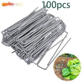Icc1254975 Ign-club 11 Gauge 6 Inch 100 Pack Landscape Staples Garden Stakes Galvanized Sod
