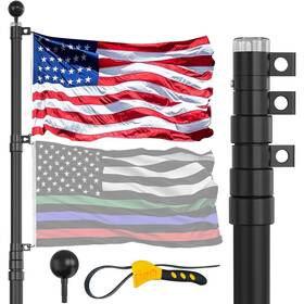 B0f6bvhv5h Iiope 16ft Telescoping Flag Pole For Outside Extra Thick Easy Setup Usa
