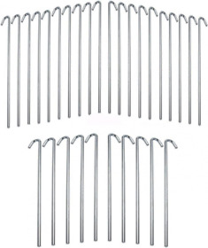 71021 Iit 30-piece Galvanized Steel Tent Pegs-garden Stakes 9 Inch Silver