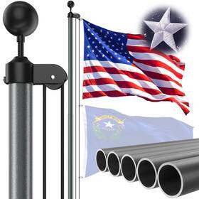 B0d9gk5wtd Ioen 25ft Heavy Duty Flag Pole Kit - Extra Thick Aluminum 5x3 Nylon 100mp