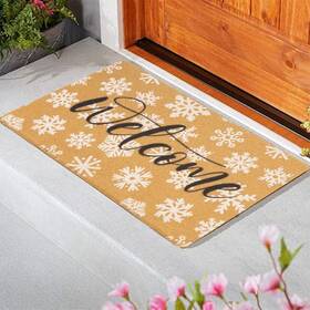 B0dczc1v2g Izus 17x29 Inch Winter Snowflake Welcome Doormat Outdoor Entrance Decor Non-slip