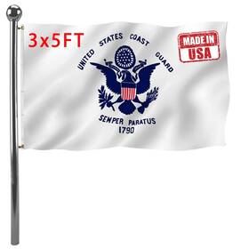 B0bwy7r728 Jayus Us Coast Guard Flag 3x5 Ft Outdoor - Double Sided 220d Heavy Duty