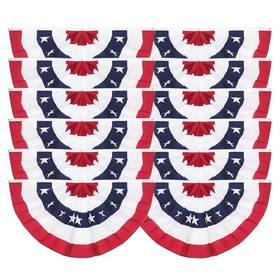 B0dzx3hhr9 Jialwen 12 Pack Usa Pleated Fan Flag 1.5x3 Ft American Us Patriotic Bunting Stars