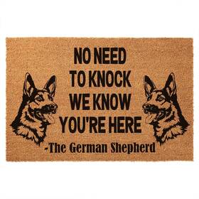 B0c7q39x3q Jixianju Funny Coir Doormat - German Shepherd Ftno Need To Knockft Welcome Mat 23.6 X 15
