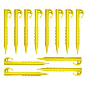 Odt013 Jztang 12 Pcs 5.7 Inch Plastic Stakes Tent Pegs Serrated Edges Yellow Garden Landsca