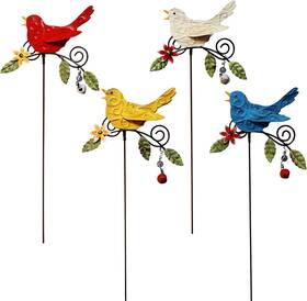 Kedonchen.4 Kedonchen 726379211150 Pack Metal Bird Decorative Garden Red Blue White Yellow Kedonchen.4 Kedonchen 726379211150 Pack Metal Bird Decorative Garden Red Blue White Yellow