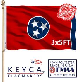 B0d8hp66v7 Keyca Premium Tennessee State Flag 3x5 Ft - Usa Made Double-sided Heavy Duty