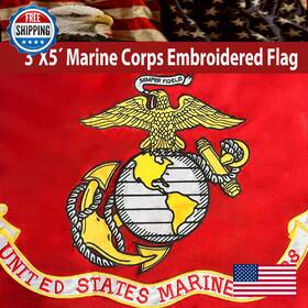 B0dp2lphmc Keyca Us Marine Corps Usmc Flag 3x5 Ft. Double Sided Heavy Duty 340d Nylon
