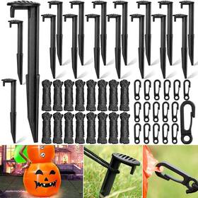 18-94stakes Kfpplxq 66 Pieces Inflatable Stakes And Tethers Halloween Landscape Anchoring Black 18-94stakes Kfpplxq 66 Pieces Inflatable Stakes And Tethers Halloween Landscape Anchoring Black