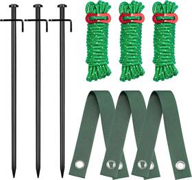 Ky16ukkygs217cp01ma01 Kingsyard Heavy Duty Tree Stake Kit 3 Pcs 12 Inch Steel In Black
