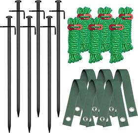 Ky16ukkygs217cp2s01ma01 Kingsyard Heavy Duty Tree Stake Kit 6 Pcs 12 Inch Steel In Black Ky16ukkygs217cp2s01ma01 Kingsyard Heavy Duty Tree Stake Kit 6 Pcs 12 Inch Steel In Black