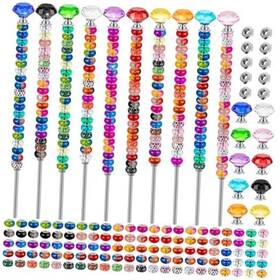 Kvcsyaw 12t-beadedgardenstake2 230 Pcs Beaded Garden Stakes 12in Fairy Wand Stake Beads 12 In Diamonds