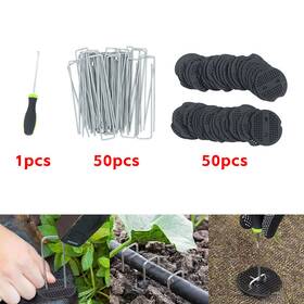 Law232434 Labwork 50 Packs Stainless Garden Stakes Landscape Staples Set With Mats& Precision Hook