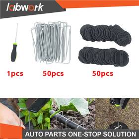 Tl38739q Labwork 50 Pack Landscape Staples With Gasket Washer Caps 6 Inch Garden Stakes