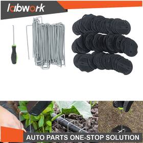 Tl38740q Labwork 100 Pack Landscape Staples With Gasket Washer Caps 6 Inch Garden Stakes