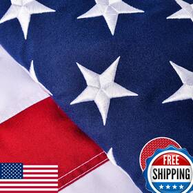 B0fjsms6zp Lifraon American Flag 6x10 Ft - Tearproof Outdoor Us Flags Heavy Duty Spun Polyester