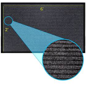 B089x8jbqq Luxurux Heavy Duty Rubber Door Mat 2x6ft Indoor/outdoor Low-profile - Striped Gr